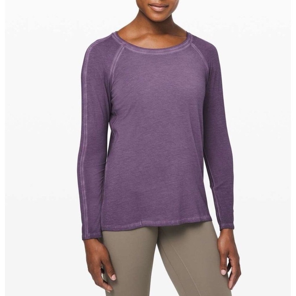 Lululemon Emerald Long Sleeve *Fade Washed‎ Purple Ink Size 8